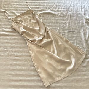 Silky Champagne Slip Dress